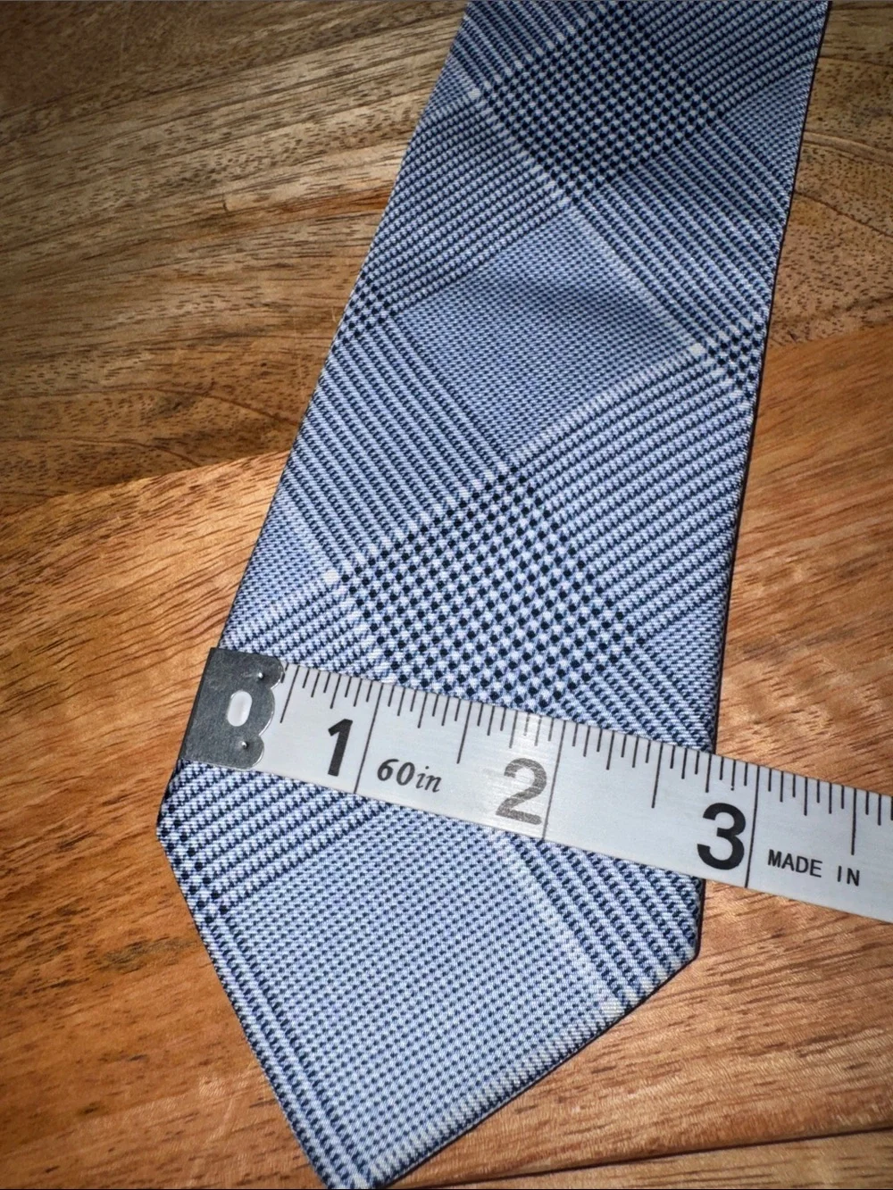 Lauren Ralph Lauren Blue/Grey Glen Plaid Prince of Wales  Men's Tie 60”